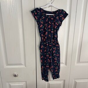 Wonder Nation navy blue cherry jumpsuit size 3T